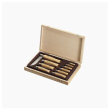 Opinel Collector's Tray 10 Stainless Steel Knives - Wooden Lid