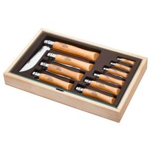Opinel Collector's Tray 10 Carbon Knives - Glass Lid