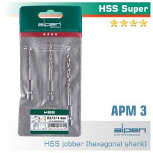 Alpen Drill Bit Set 3 Piece Hex Shank Super 2-3-4mm