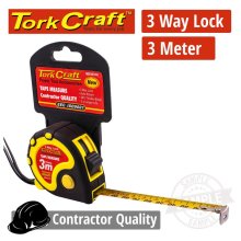 Tork Craft Measuring Tape Multi Lock 3m X 16mm Rubber Casing Matt Finish