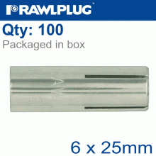 RAWLPLUG Drop In Ss Wedge Anchor 6X25Mm X100 -Box