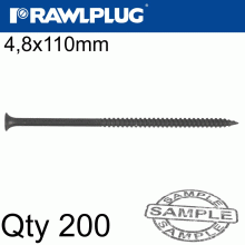 RAWLPLUG Drywall Screw Fine Thread 4.8Mmx110Mm X200-Box