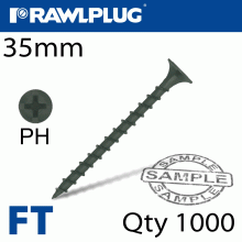 RAWLPLUG Drywall Screw Coarse Thread 35Mm For Timber Box Of 1000