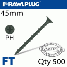 RAWLPLUG Drywall Screw Coarse Thread 3.5Mmx45Mm X500-Box