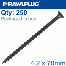 RAWLPLUG Drywall Screw Coarse Thread 4.2Mmx70Mm X250-Box