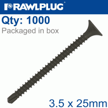 RAWLPLUG Self Drilling Drywall Screw 3.5Mmx25Mm X1000-Box
