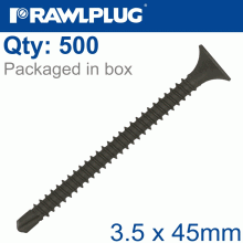 RAWLPLUG Self Drilling Drywall Screw 3.5Mmx45Mm X500-Box
