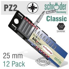 Schroder Bitposit Pozi 2x25mm 12 Per Pack