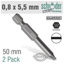 Schroder Slotted 0.8x5.5 50mm Pwr.Bit 2cd
