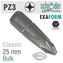 Schroder Pozi.3 Exaform Classic Insert Bit 25mm Bulk