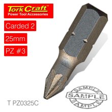 Tork Craft Pozi.3 X 25mm Ins.Bit 2/Card