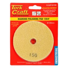 Tork Craft 100mm Diamond Polishing Pad 150 Grit Yellow