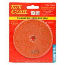 Tork Craft 100mm Diamond Polishing Pad 300 Grit Orange