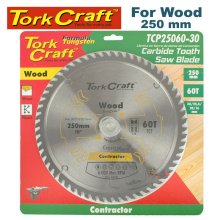 Tork Craft Blade Contractor 250 X 60t 30/20/16 Circular Saw Tct