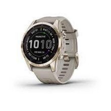 Garmin fenix 7S Power Sapphire - Cream Gold Ti w/ Light Sand Band