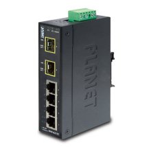 Planet IP30 Slim Type 4-Port Industrial Ethernet Switch + 2-Port SFP Fiber (-40 - 75 C)