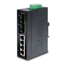Planet IP30 Slim Type 4-Port Industrial Ethernet Switch + 2-Port 100Base-FX(SC) (-40 - 75 C)