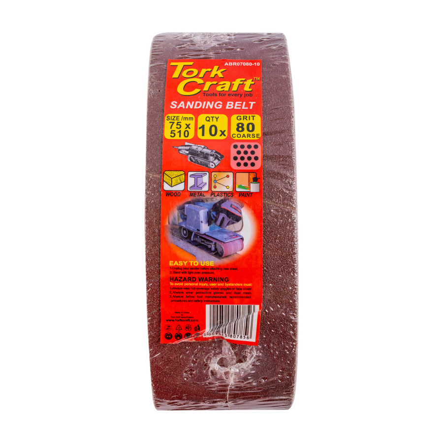 (image for) Sanding Belt 75 X 510mm 80 Grit 10/pack