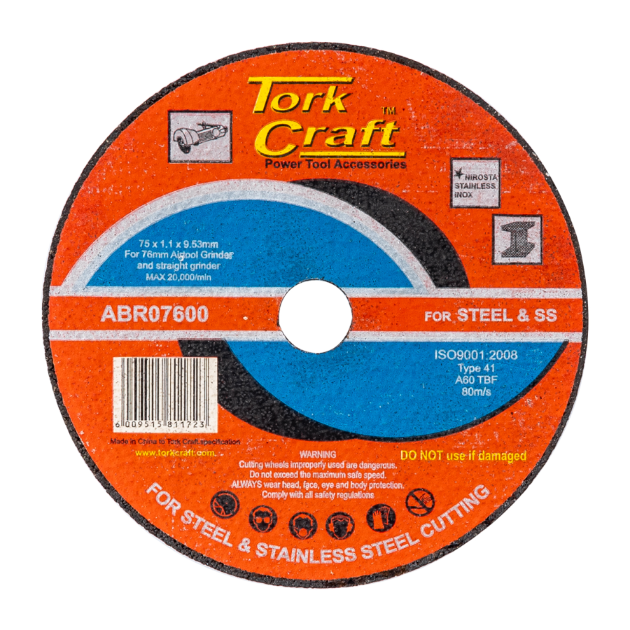(image for) Abrasive Cutting Wheel For Steel 76 X 1.1 X 9.53