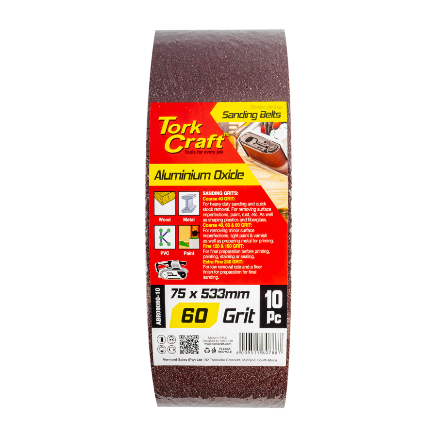 (image for) Sanding Belt 75 X 533mm 60 Grit 10/pack