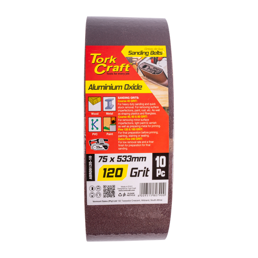 (image for) Sanding Belt 75 X 533mm 120grit 10/pack