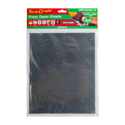 (image for) Water Paper 230 X 280mm 320 Grit Wet & Dry 10 Per Pack Std