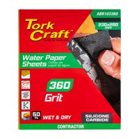 (image for) Water Paper 230 X 280mm 360 Grit Wet & Dry 50 Per Pack Std