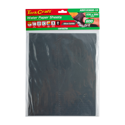 (image for) Water Paper 230 X 280mm 600 Grit Wet & Dry 10 Per Pack Std