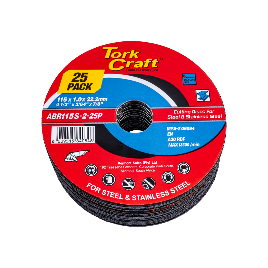 (image for) Cutting Disc Steel & Ss 115 X 1.0 X 22.2 Mm 25 Pack