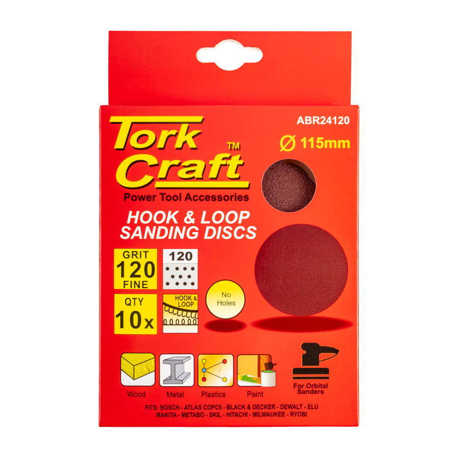(image for) Sanding Disc 115mm 120 Grit 10/pack Hook And Loop