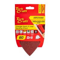 (image for) Sanding Triangle 80 Grit 140 X 140 X 98mm 5/pack W/h Hook And Loop