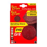 (image for) Sanding Disc 125mm No Hole 240 Grit 10/pack Hook And Loop