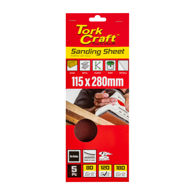 (image for) Sanding Sheet Orb 115 X 280mm 120gr Plain No Holes 5/pk