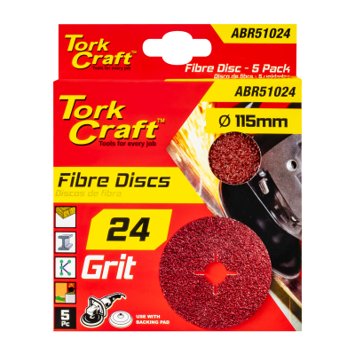 (image for) Fibre Disc 115mm 24 Grit 5 Pack