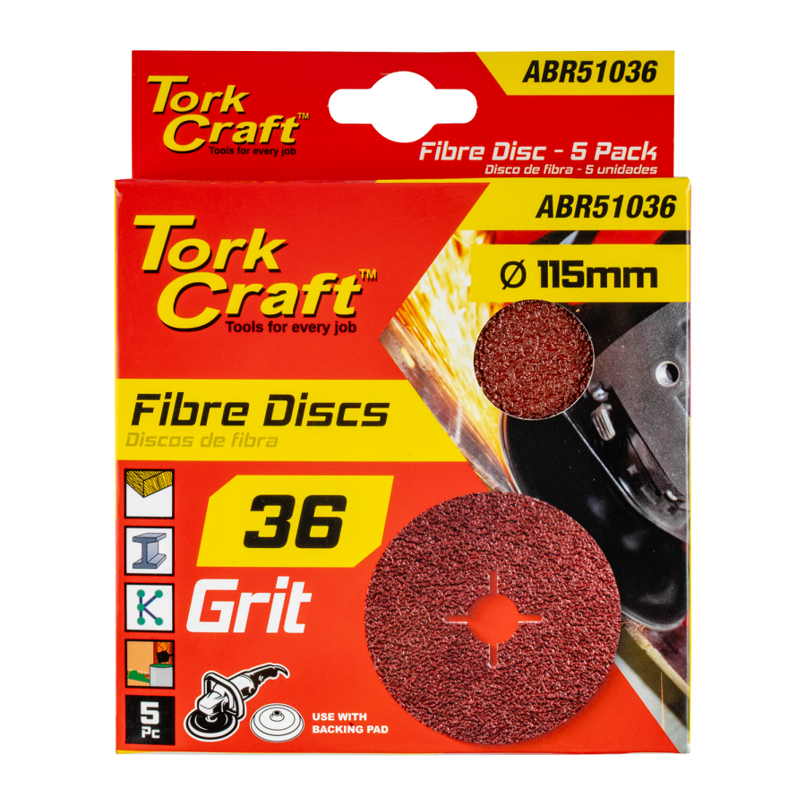 (image for) Fibre Disc 115mm 36 Grit 5/pack