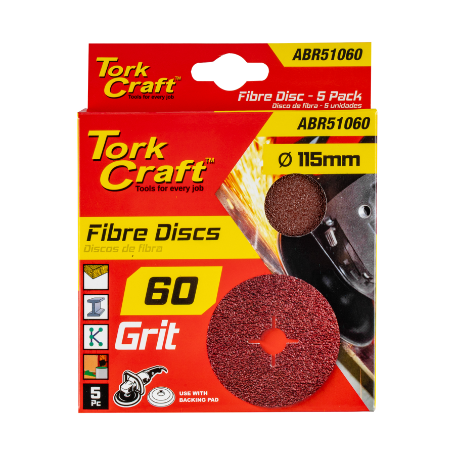 (image for) Fibre Disc 115mm 60 Grit 5/pack