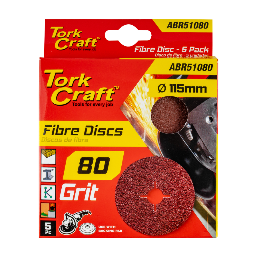 (image for) Fibre Disc 115mm 80 Grit 5/pack