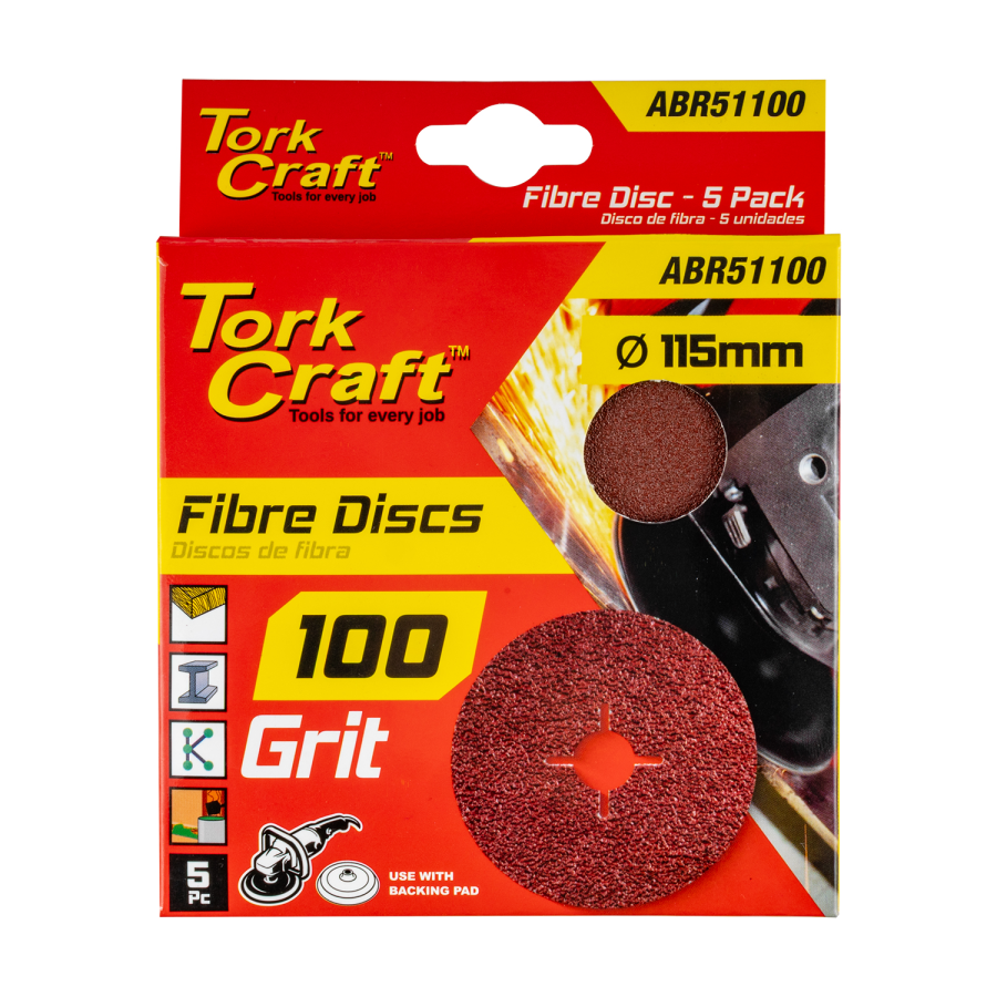 (image for) Fibre Disc 115mm 100 Grit 5/pack
