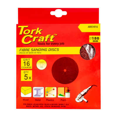 (image for) Fibre Disc 180mm 16 Grit 5/pack