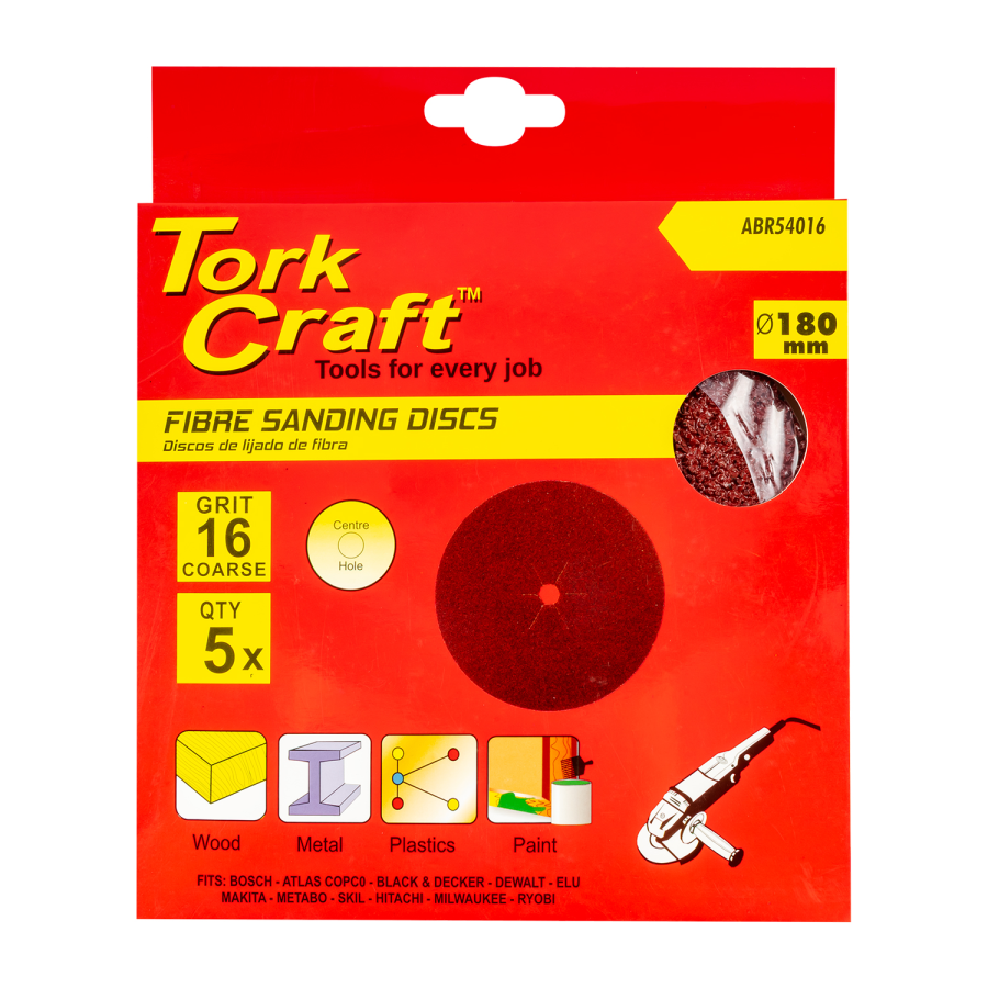 (image for) Fibre Disc 180mm 16 Grit 5/pack