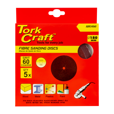 (image for) Fibre Disc 180mm 60 Grit 5/pack