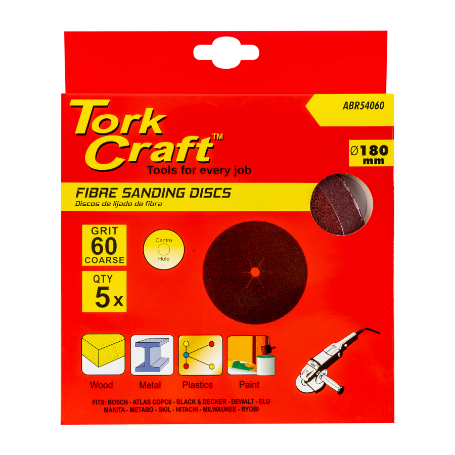 (image for) Fibre Disc 180mm 60 Grit 5/pack
