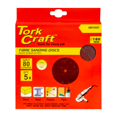 (image for) Fibre Disc 180mm 80 Grit 5/pack
