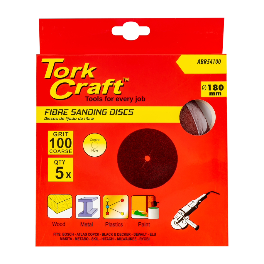 (image for) Fibre Disc 180mm 100 Grit 5/pack