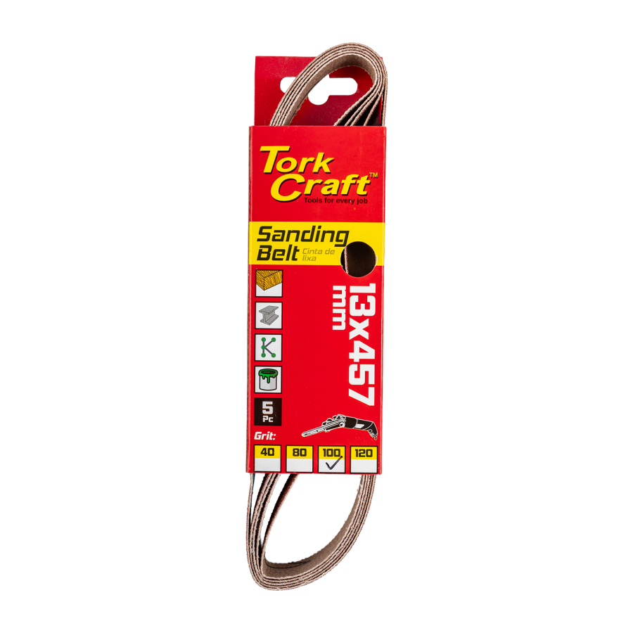 (image for) Powerfile Sanding Belt 13 X 457mm 100 Grit 5/pk
