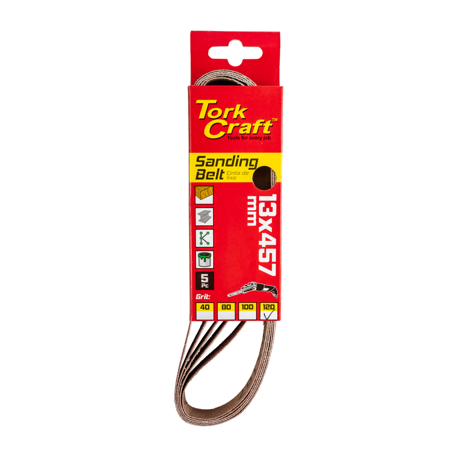 (image for) Powerfile Sanding Belt 13 X 457mm 120 Grit 5/pk