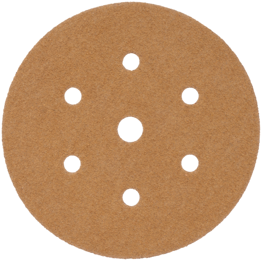 (image for) Gold Disc (50 Pieces) 60 Grit 150mm X 6+1 Holes Hook And Loop