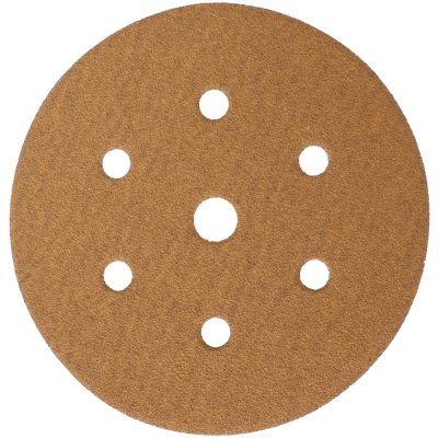 (image for) Gold Disc (50 Pieces) 80 Grit 150mm X 6+1 Holes Hook And Loop