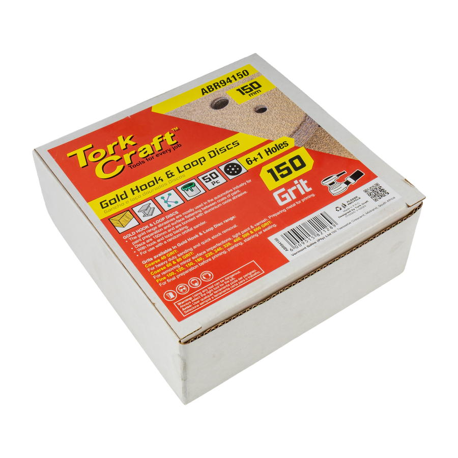 (image for) Gold Disc (50 Pieces) 150 Grit 150mm X 6+1 Holes Hook And Loop