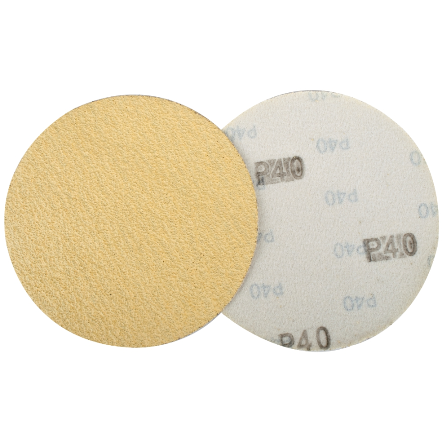(image for) Gold Disc (50 Pieces) 40 Grit 150mm Without Hole Hook And Loop